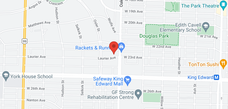 map of 204 1009 LAURIER AVENUE